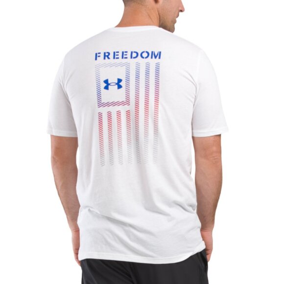 UNDER ARMOUR White Big And Tall Freedom Flag Gradient Tee - Picture 1 of 1